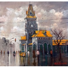 Abdul Hameed, 24 x 24 inch, Acrylic on Canvas, Cityscape Painting, AC-ADHD-197